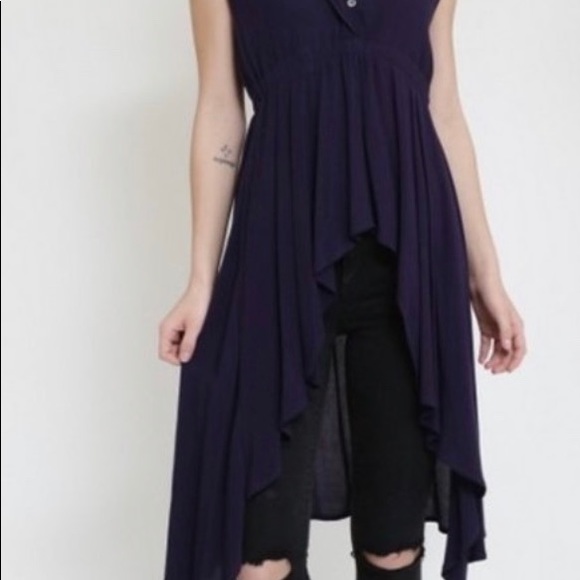 Hi-Low Tunic Top (Navy) - Picture 3 of 9